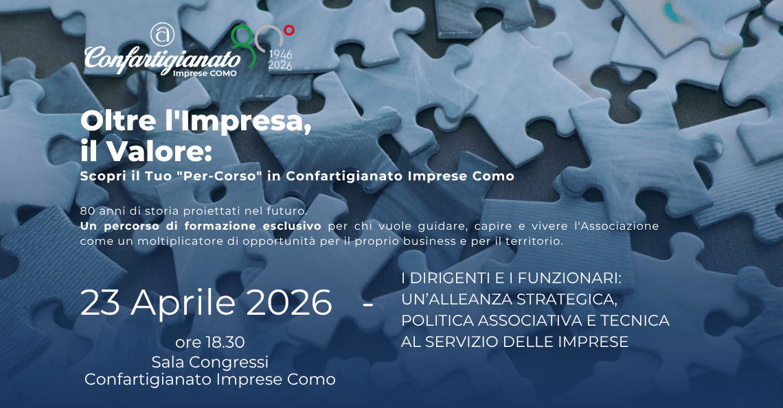 SECONDO APPUNTAMENTO PER-CORSO FORMATIVO PER DIRIGENTI “OLTRE L’IMPRESA, IL VALORE” - 23.04.2026 ORE 18.30